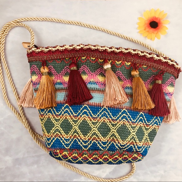 Handbags - Boho Festival Bag Purse Tassel Embroidered Zip